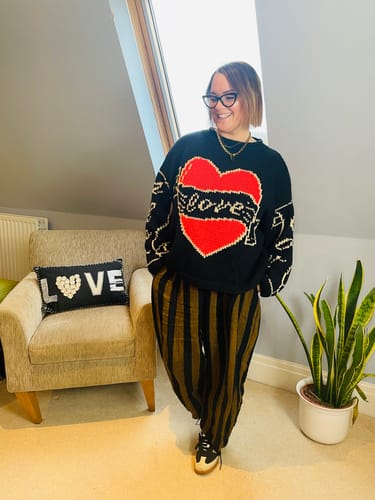 Customer photo review of The Young Hearts Jumper - Black