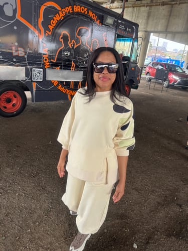 Customer photo review of Whirlwind Jogger Set Cream