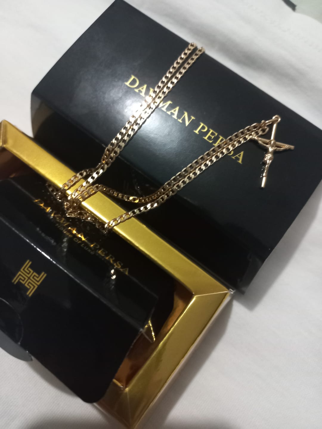 Customer photo review of Cadena Eslabón Plano en Oro laminado 18k Para Caballero