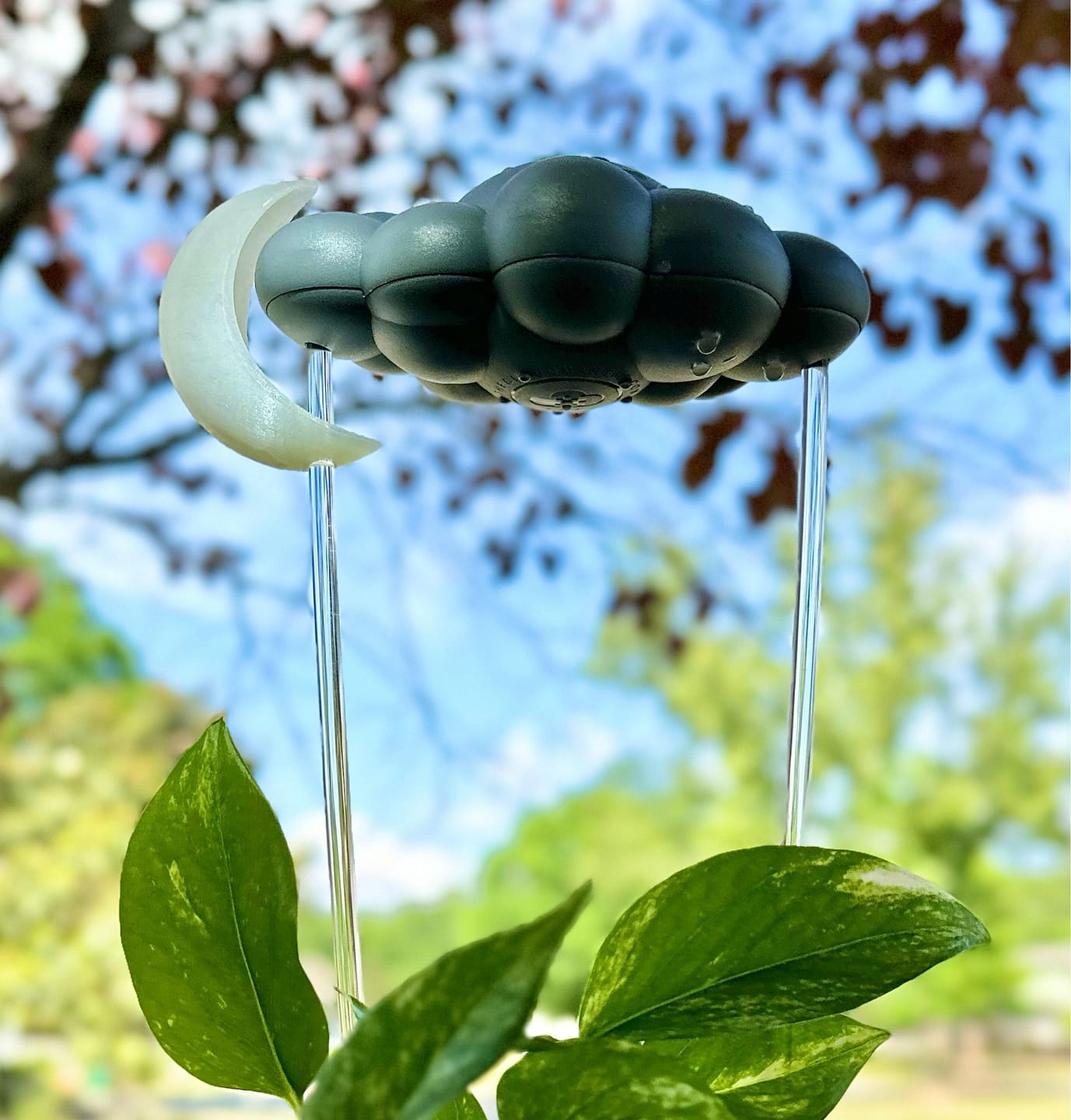 Customer photo review of Stormy Dripping Rain Cloud with Glow in the Dark Moon Charm