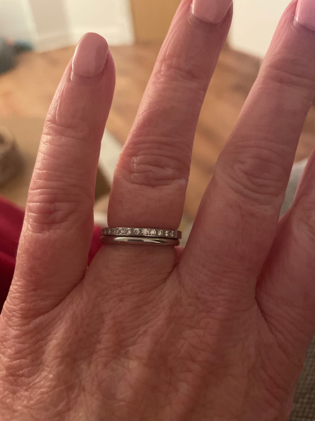 Customer photo review of White Gold 2mm Half Glitz Ring