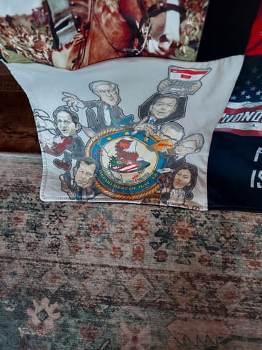 T-shirt quilt with politics, law themes by Teresa from SC