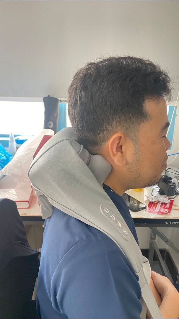 Customer photo review of เซตนวดคอบ่าไหล่ฟินสบายหน้า | FULI Neck and Shoulder Massager + FULI Natural Stone Electric Gua Sha