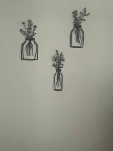 Customer photo review of Metal Flower Vase Wall Art (3 pieces)