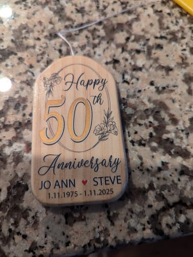 Customer photo review of 50th Anniversary Gift for Parents | Wedding Wind Chimes Personalized