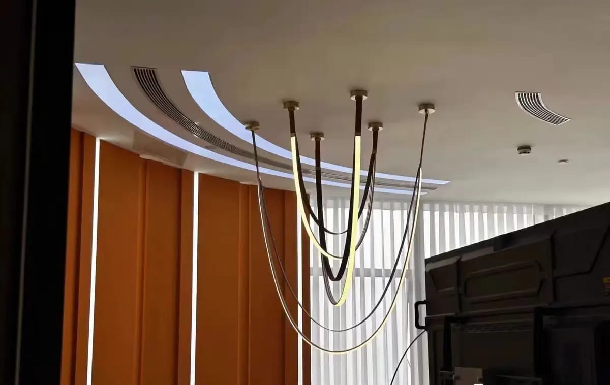 Customer photo review of Gale Leather Belt Chandelier