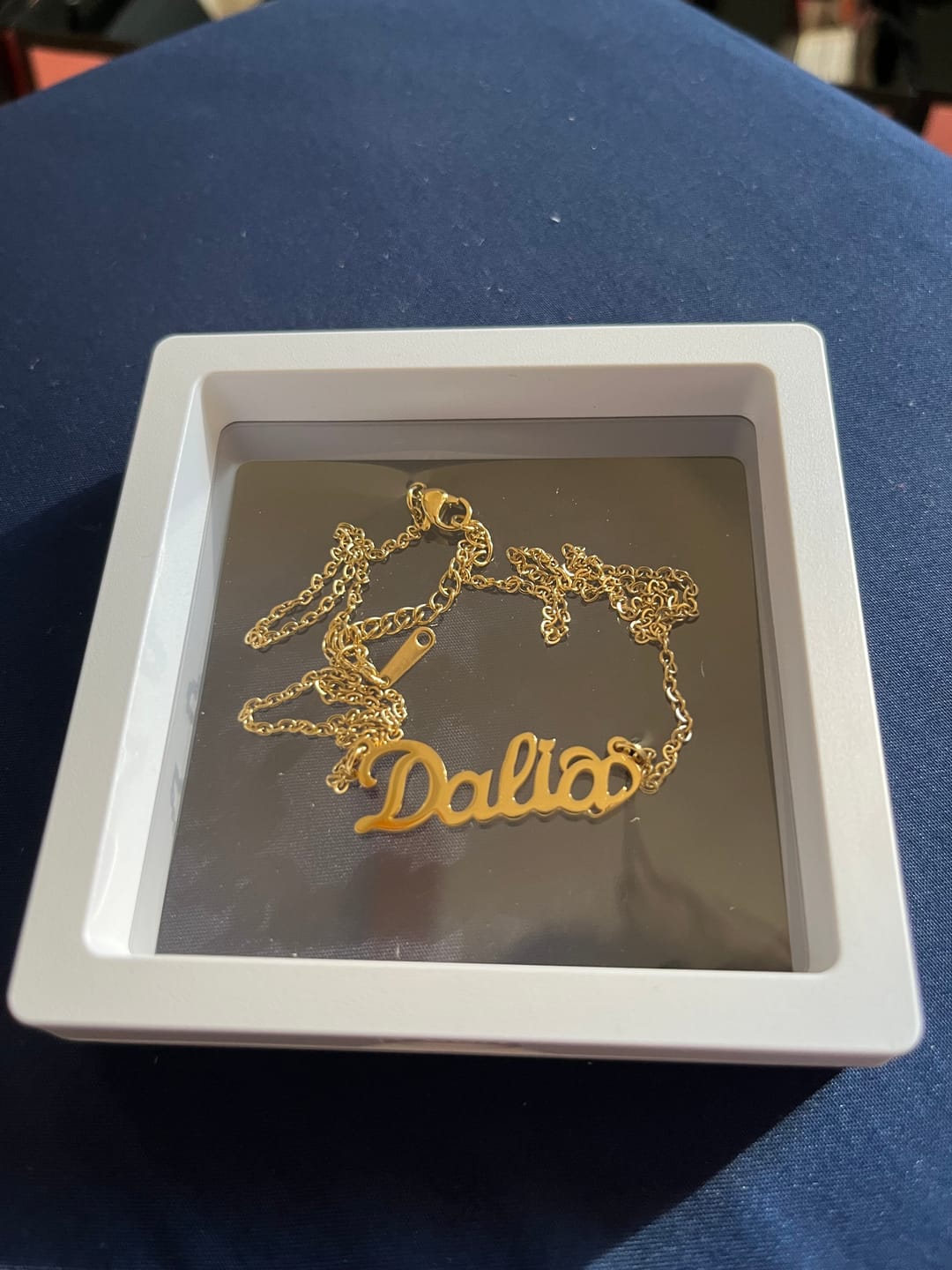 Customer photo review of Crescent Heart Name Necklace