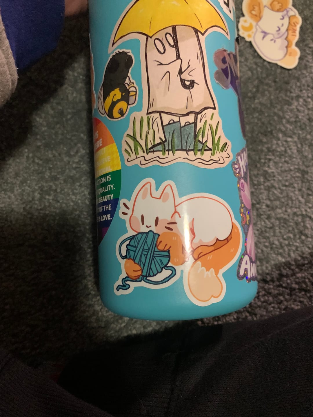 Customer photo review of Cute Ghost Cat Stickers!