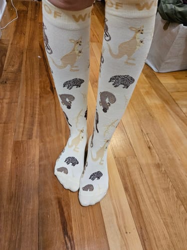 Customer photo review of Aussie Natives Bamboo Compression Socks