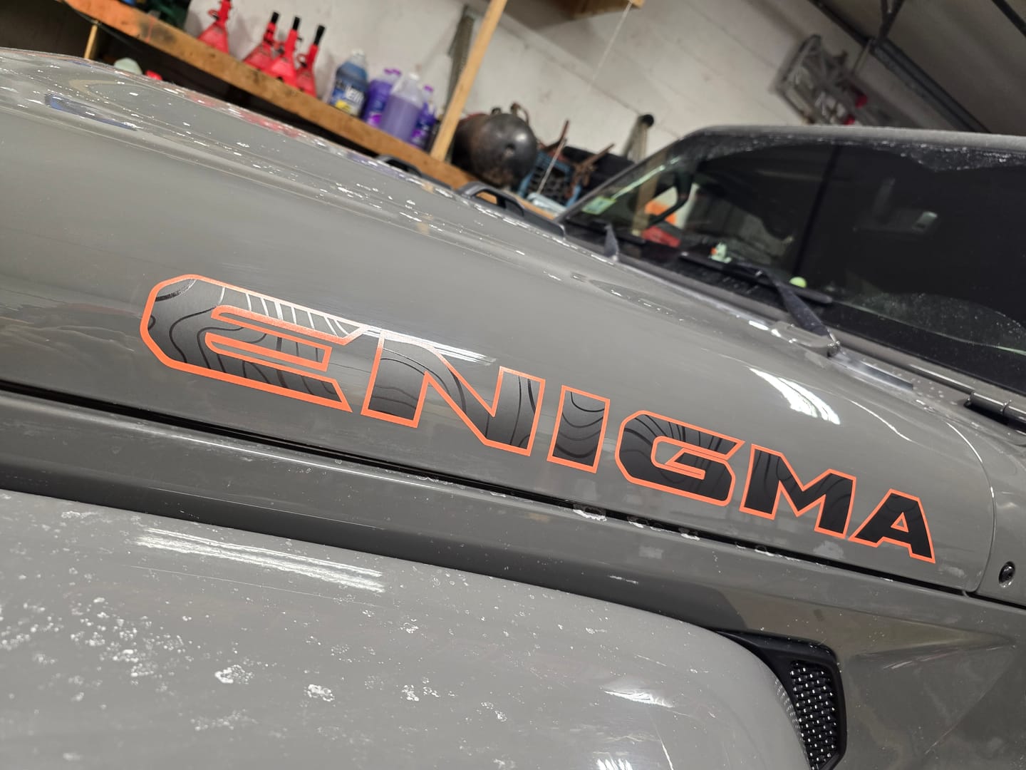 Customer photo review of Premium Black Topo Hood Lettering | Set of 2