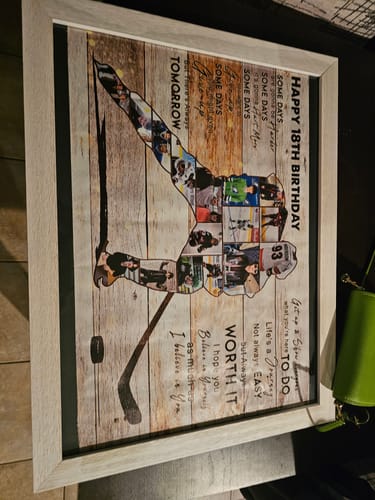 Customer photo review of Personalized Hockey Player Photo Collage Poster, Hockey Coach Gift, Personalized Ice Hockey Sport Gift