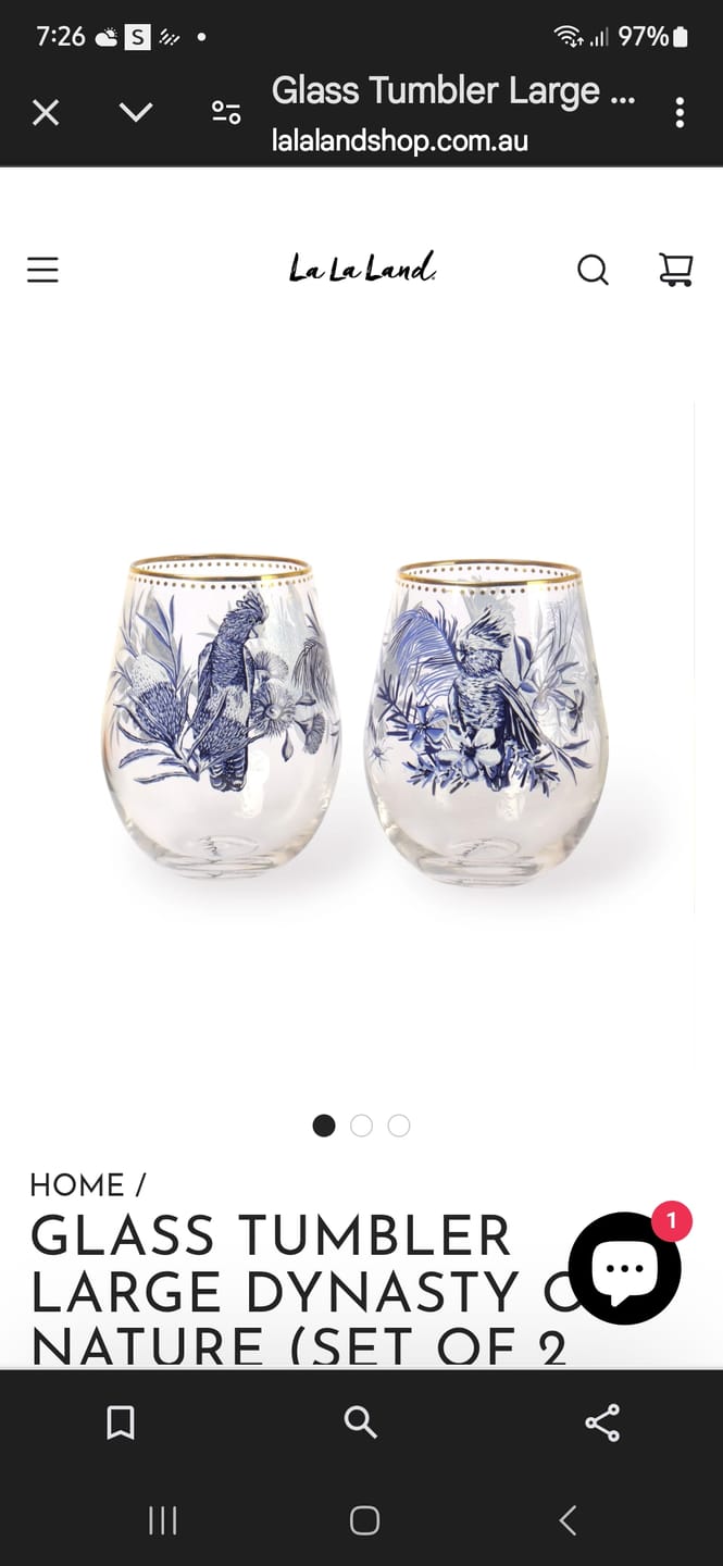Customer photo review of Glass Tumbler Large Dynasty Of Nature (Set of 2 glasses)