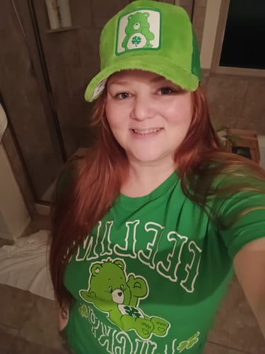 Customer photo review of OVERLORD X Care Bears:  Good Luck Bear Trucker Cap