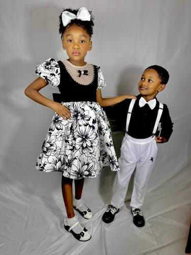 Customer photo review of Girl Formal Dresses Easter Dress Baby Girl Summer Bow Printing Princess Dress Toddler Prom Dress