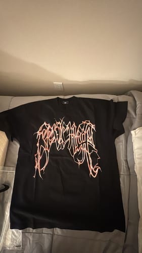 Customer photo review of Revenge Lightning Arch Logo Tee Black/Red