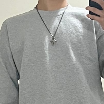Customer photo review of DOUBLE PENDANT NECKLACE