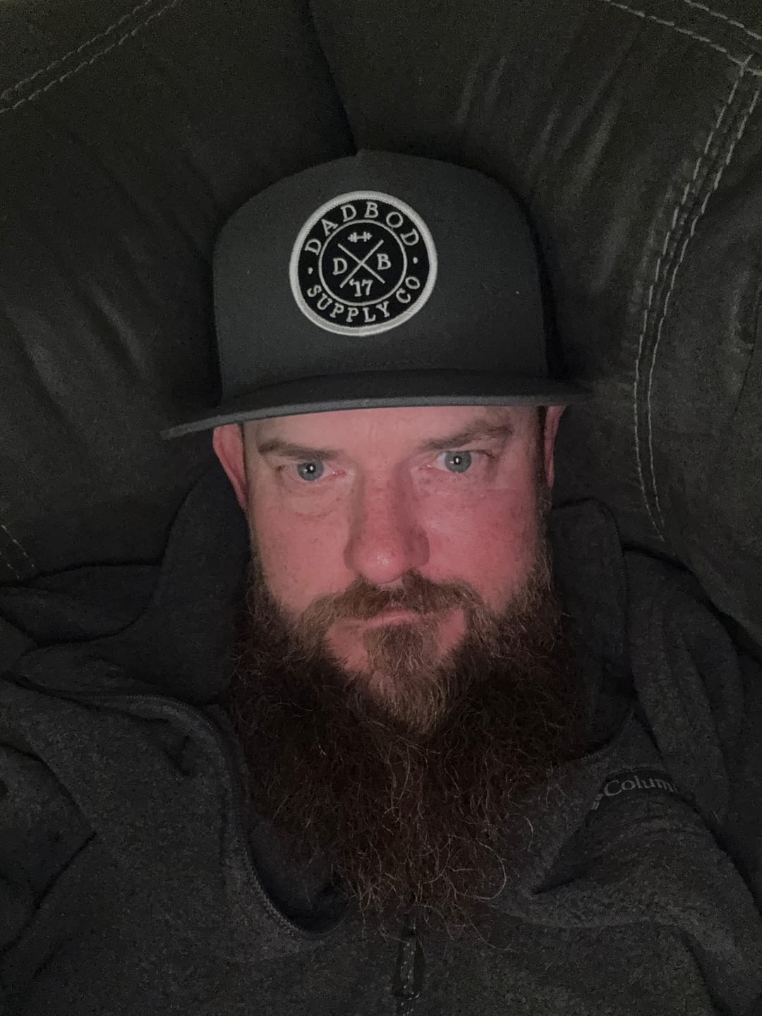 Customer photo review of Support Your Local Girl Dad Flat Bill Trucker