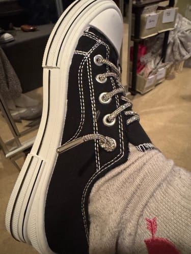 Customer photo review of Black Rhinestone Laced Sneakers FINAL SALE