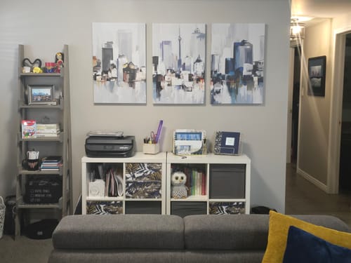 Customer photo review of 'Abstract Toronto' Framed Canvas (Set of 3)