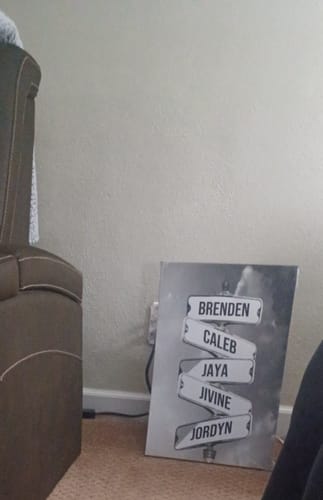 Customer photo review of NAMES ONLY STREET SIGN by Cstm Canvas