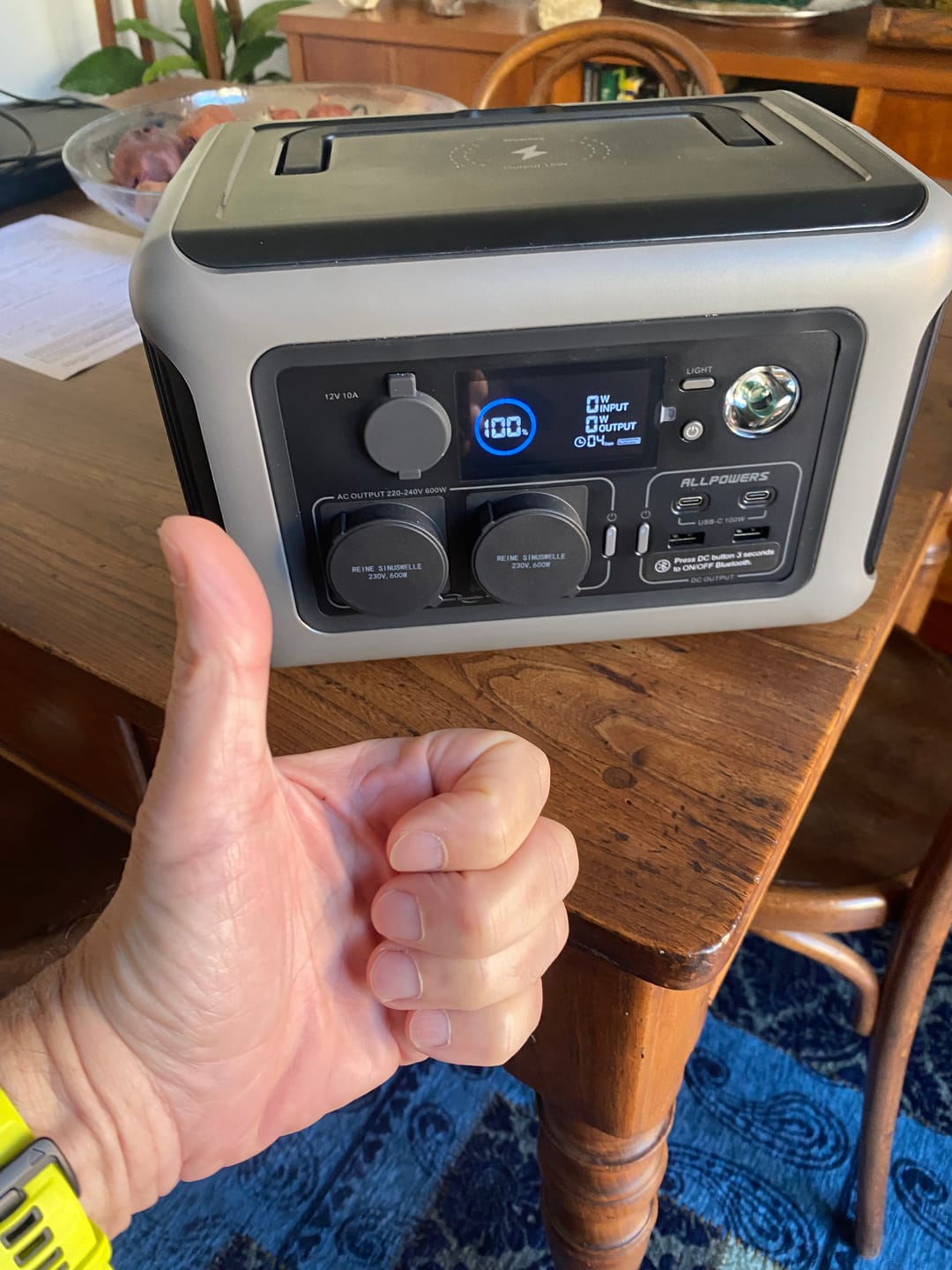 Customer photo review of ALLPOWERS R600 Power Station Portatile 600W 299Wh Batteria LiFeP04