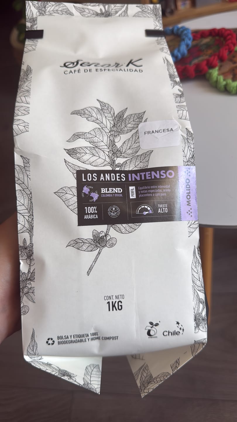 Customer photo review of Café de especialidad | Blend Los Andes Intenso Bolsa 1 KG | MOLIDO