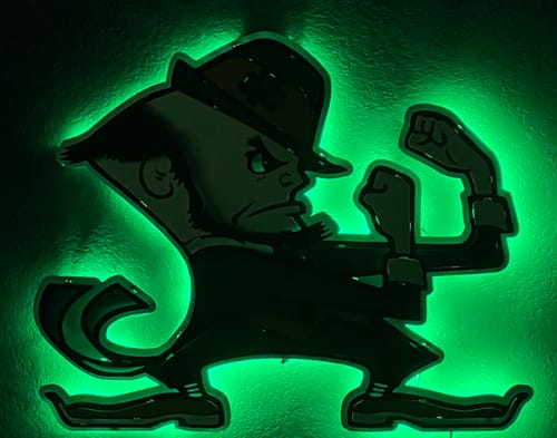 Customer photo review of Notre Dame Fighting Irish Leprechaun 3D Vintage Metal Wall Art