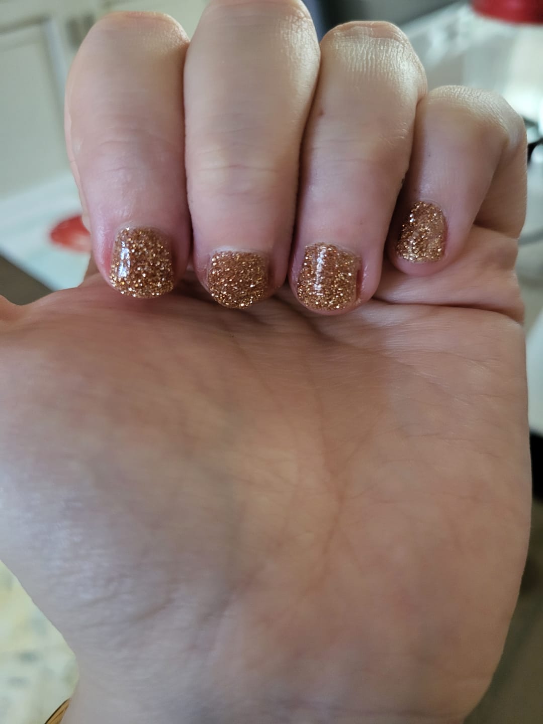 Customer photo review of Champagne Gold Dipping Powder