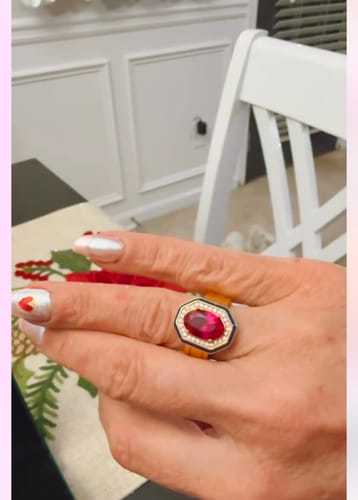 Customer photo review of Renaissance Gemstone Diamond Cocktail Ring