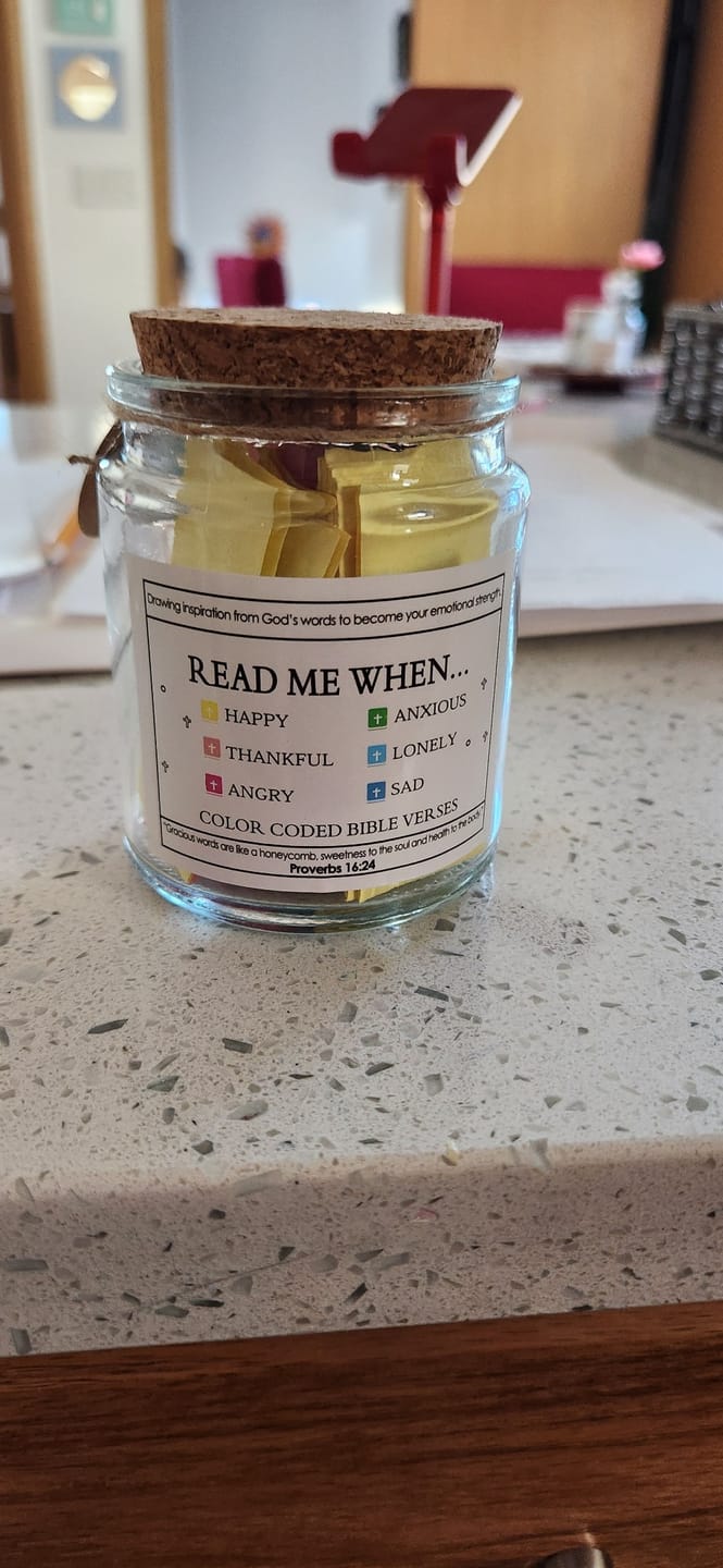 Customer photo review of (GIFTING OFFER) Handmade 90 Day Bible Verses Jar (Comes With Christian Gift Box)