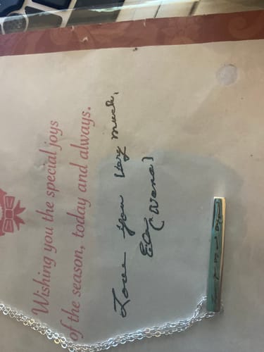 Customer photo review of Custom Handwriting Necklace Vertical Name Necklace Actual Handwriting Jewelry