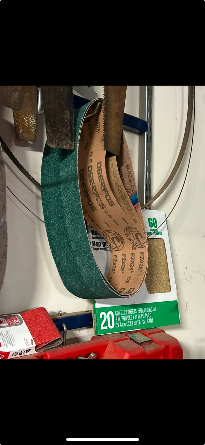 Customer photo review of 4 X 36 Inch Premium Zirconia Sanding Belts, 3 Pack