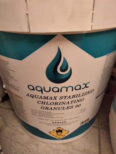 Customer photo review of Aquamax Stabilized Chlorinating Granules 50 LB (Pool shock)