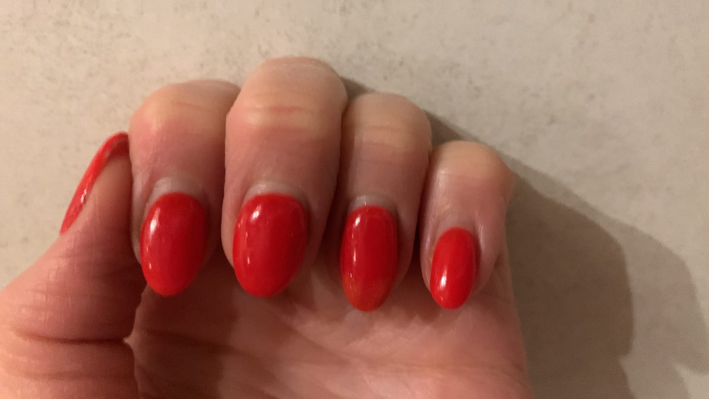 Customer photo review of Rose Red Dipping Powder