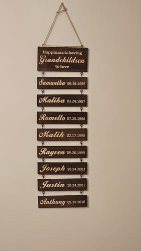 Customer photo review of Personalized Grandkids Hanging Sign (Engraved) Family Keepsake