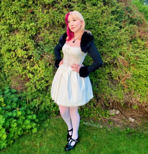 Customer photo review of Noemie Coquette Bustier Flared Dress