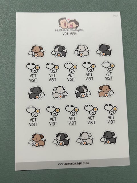 Customer photo review of Vet Visit Planner Stickers