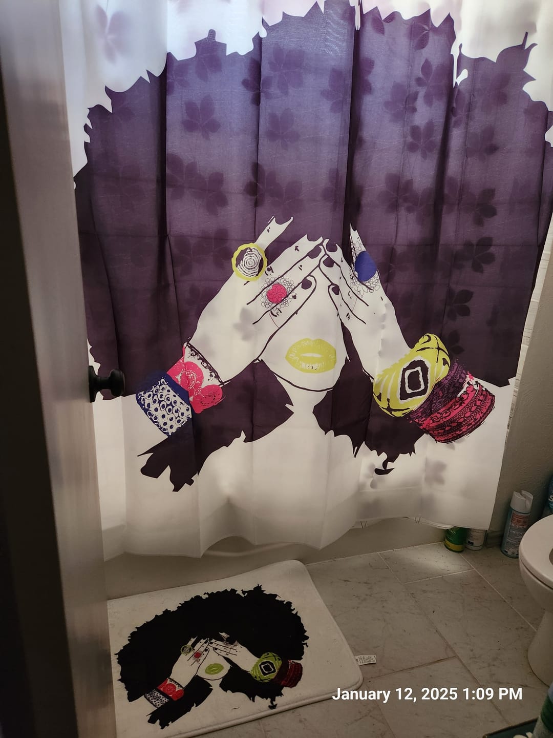 Customer photo review of Shanell White Shower Curtain