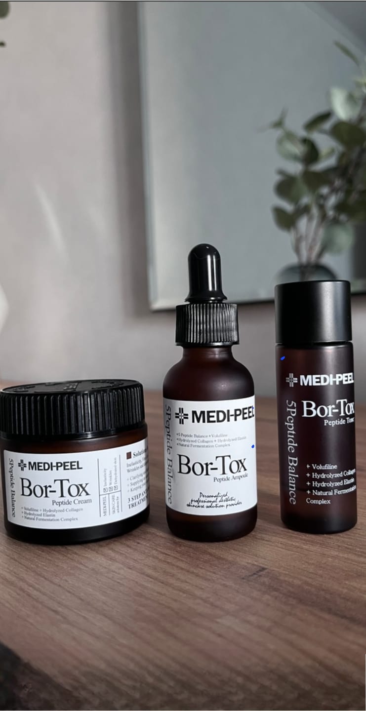 Customer photo review of Liftinga līdzekļu ar botoksa efektu komplekts Medi-Peel Peptide-Tox 5 Peptide Bor Multi Care Kit