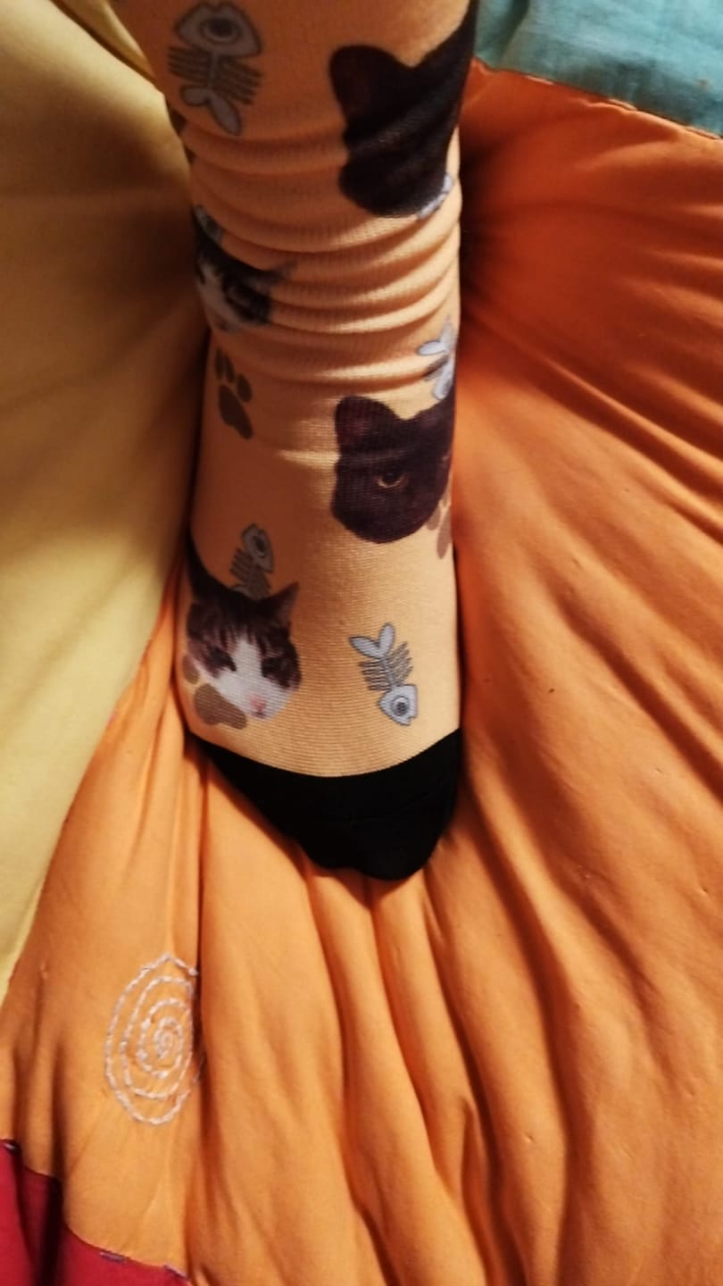 Customer photo review of FaceSock | Custom Cat Socks With Photo
