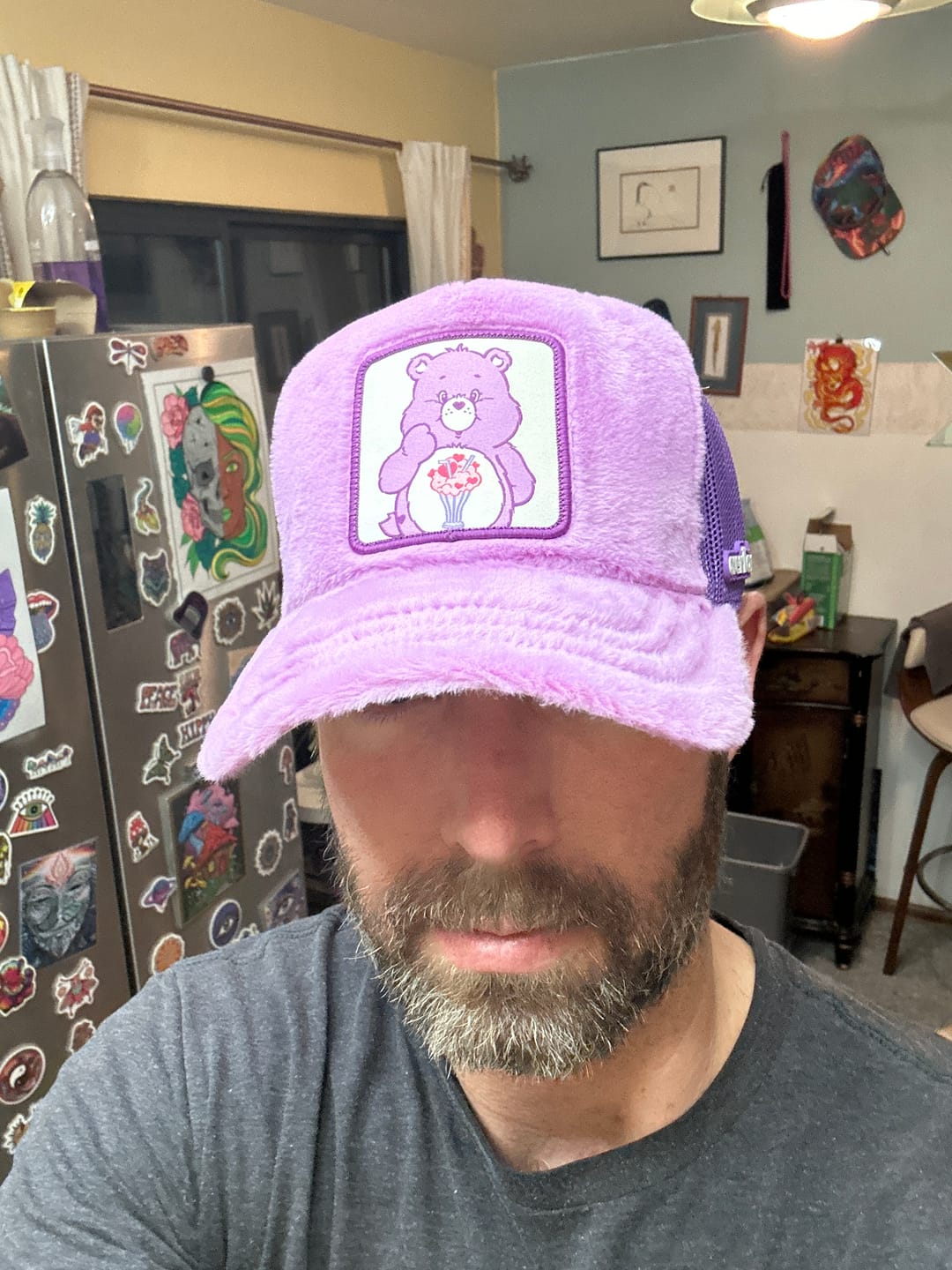 Customer photo review of OVERLORD X Care Bears:  Share Bear Trucker Cap
