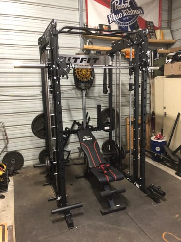 Customer photo review of RitFit M1 Multi-Functional Smith Machine 2.0 with Cable Crossover System and Squat Rack for Home Gym