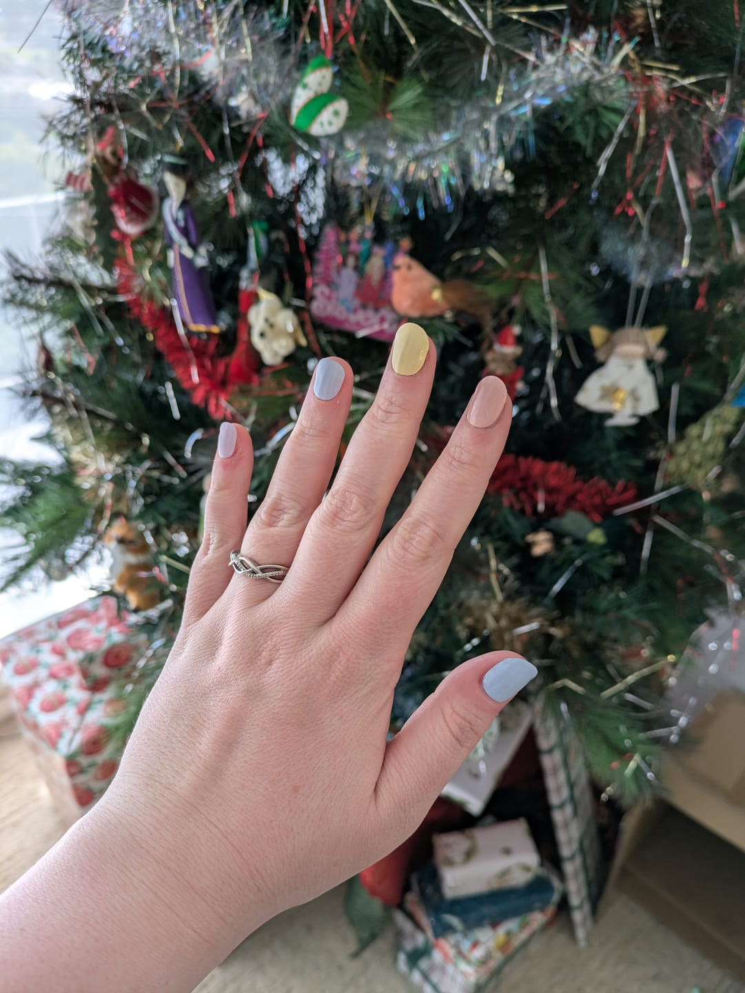 Customer photo review of Pastel Rainbow DIY Semicured Gel Nail Sticker Kit