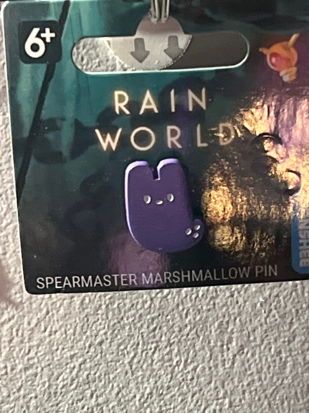 Customer photo review of Rain World - Spearmaster Slugcat Marshmallow Mini Pin