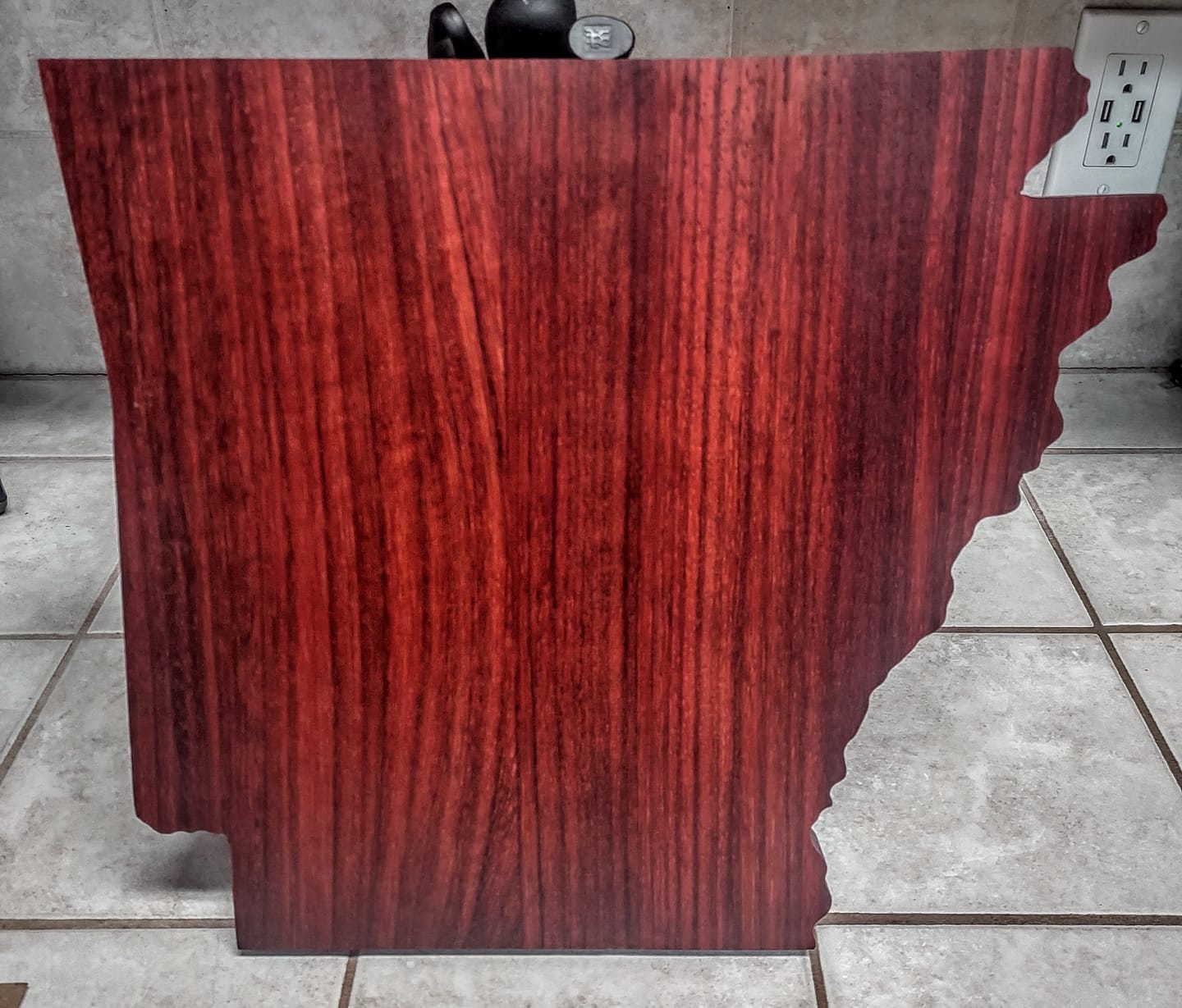 Customer photo review of 13.4x12.0" State Of Arkansas Acrylic Router Template
