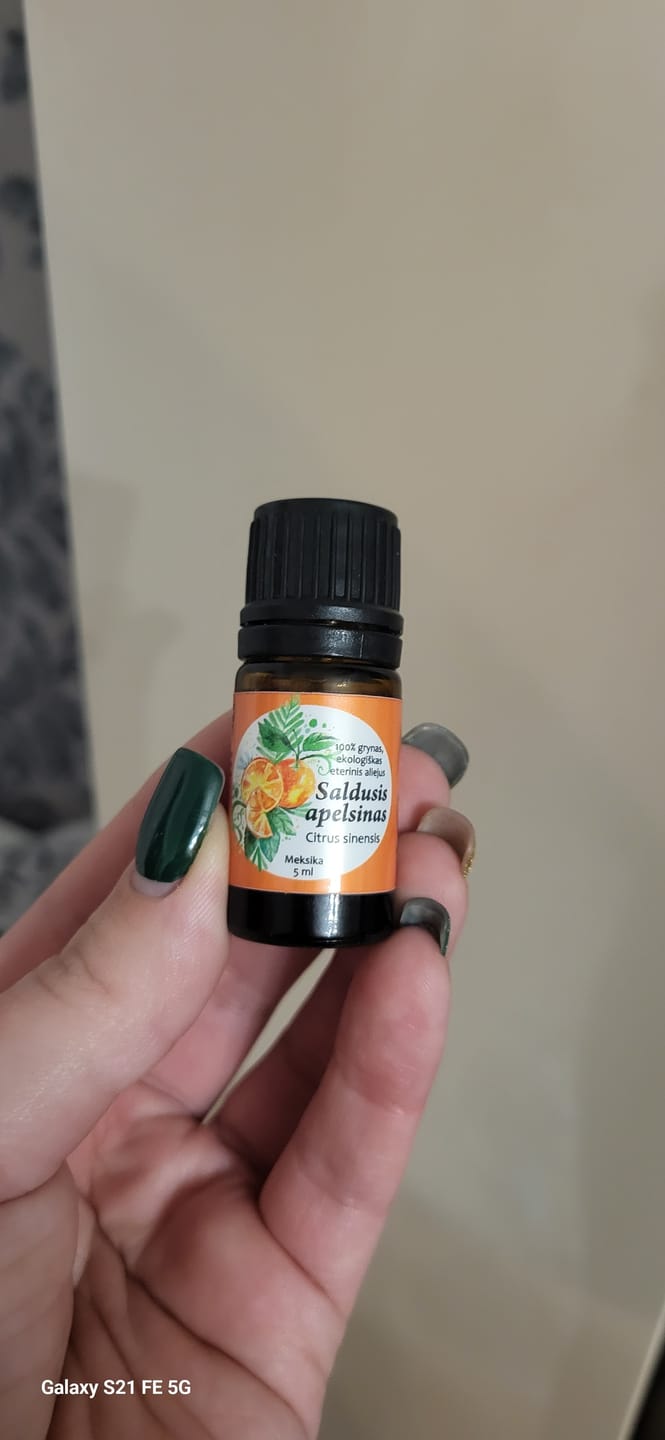 Customer photo review of Saldžiųjų apelsinų eterinis aliejus