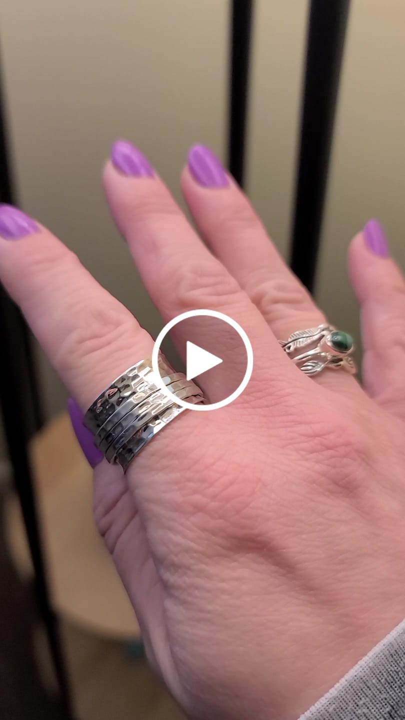 Customer video review of Wide Band Silver Spinner Ring