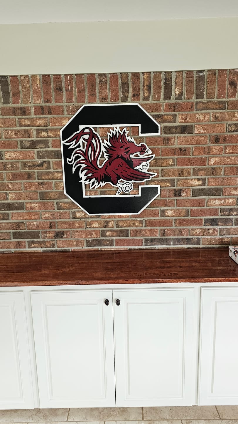 Customer photo review of South Carolina Gamecocks "Block C" 3D Vintage Metal Wall Art