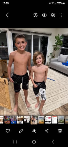 Customer photo review of Joshua 1:9 'Lion' Youth Performance Shorts