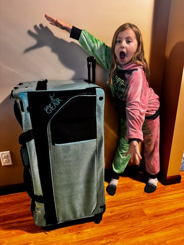 Customer photo review of Glam'r Gear® Mobile Changing Station™ Dance Duffel Bag with Built-In uHide® Rack